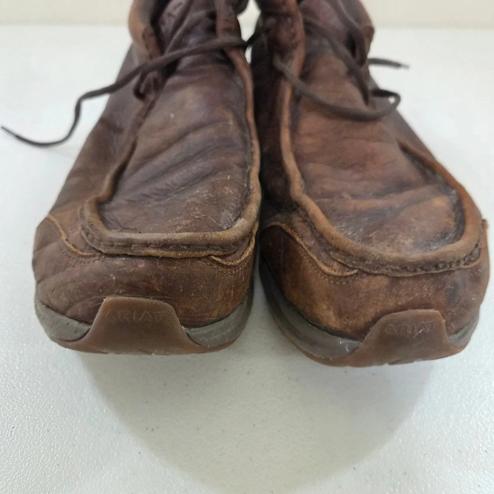 Ariat Spitfire Mens Brown Leather Moc Toe‎ Lace Up Boots 10044487 Size 11EE Wide